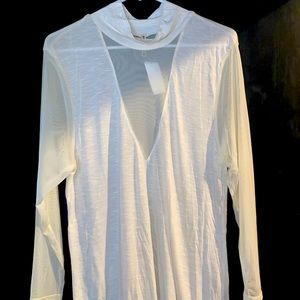 New with tag mock turtle neck, with mesh sleeves